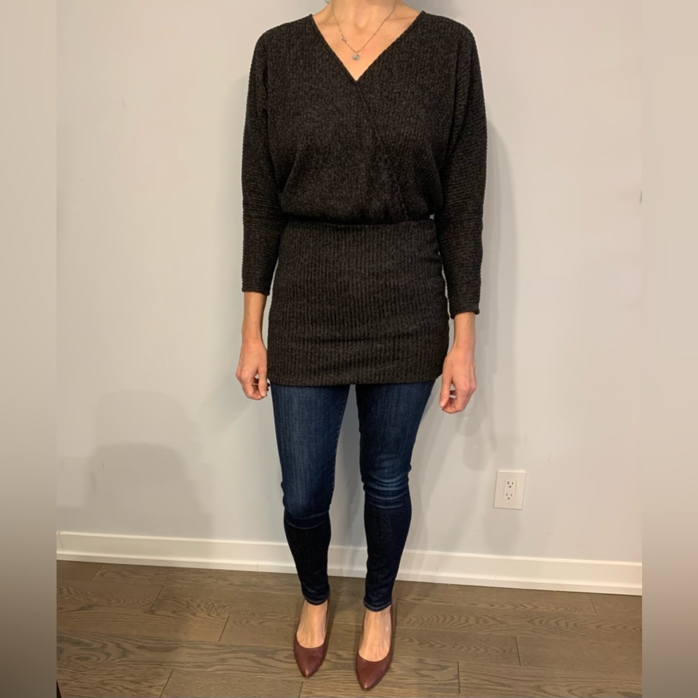 Lush - gorgeous grey Dolman style tunic length top or mini dress